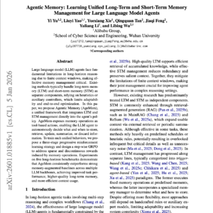 【第518期】AgeMem：大语言模型智能体统一记忆管理框架