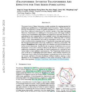 【第120期】iTransformer:Inverted Transformers理解时间序列问题