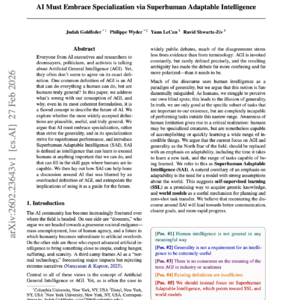 【第554期】从AGI到SAI：超越通用人工智能的专业化进路