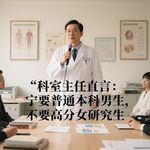 Vol.131 科室主任直言：宁要普通本科男生，不要高分女研究生
