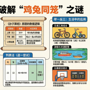 数学四年级下册第九单元-鸡兔同笼变形术