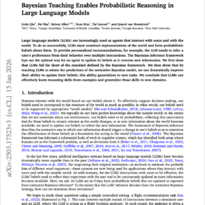 【第563期】贝叶斯教学：提升大语言模型的概率推理能力