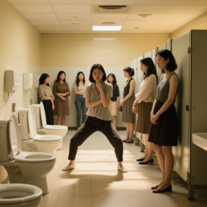 商场厕所被马桶占领，她们宁愿选择‘扎马步’？