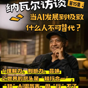 一年前纳瓦尔就给出预测:当AI发展到极致,人类不可替代的能力是什么?90-100页