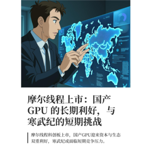 摩尔线程上市：国产 GPU 的长期利好，与寒武纪的短期挑战