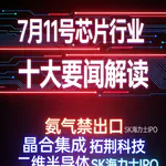 中国禁止氦气出口！芯片行业十大要闻解读 (0711)