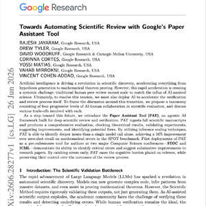【第693期】Google论文助手：迈向自动化科学评审之路