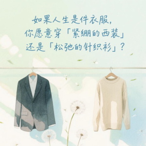 如果人生是件衣服，你愿意穿「紧绷的西装」还是「松弛的针织衫」？