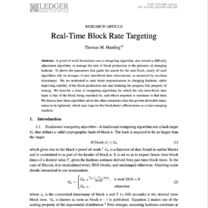 【第417期】（Ledger）硬核解读RTT：如何用“实时目标调整”解决比特币难度滞后和出块波动难题