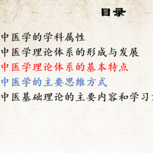 中医四大基础——中医基础理论