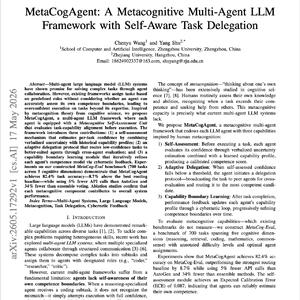 【第644期】MetaCogAgent:具有自我意识任务委派的元认知多智能体框架