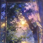 窗外的晚霞