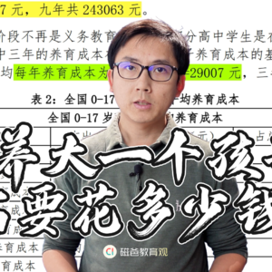 养大一个孩子需要花多少钱？看完我学会做研究报告了