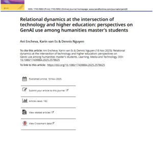 《技术与高等教育交汇处的关系动态：人文学科硕士生对生成式人工智能使用的看法》