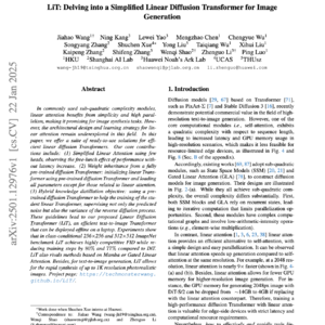 【第169期】LiT:Linear Diffusion Transformer