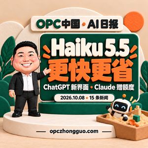 10月8日AI日报：Haiku 5.5更快更省，ChatGPT新界面