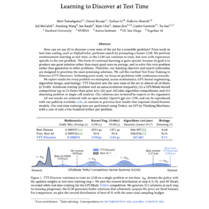 【第522期】TTT-Discover：通过测试时训练实现科学发现