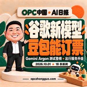 10月1日AI日报：Gemini Argon测试登榜，豆包能订票了