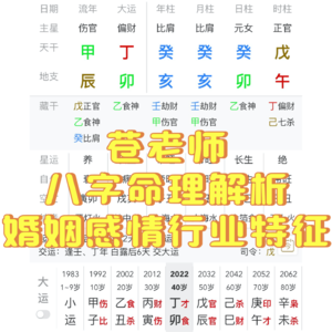 苍老师八字案例解析|八字看婚姻感情运势与命理看行业特征