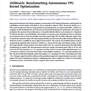 【第727期】JAXBench:自主TPU内核优化评测基准