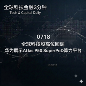 0718 全球科技股高位回调 华为展示Atlas 950 SuperPoD算力平台