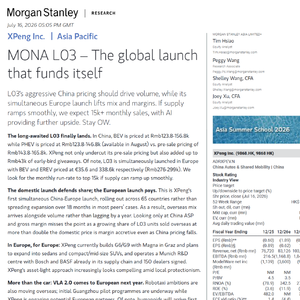 大摩小鹏研报：MONA L03 双线打开增长空间