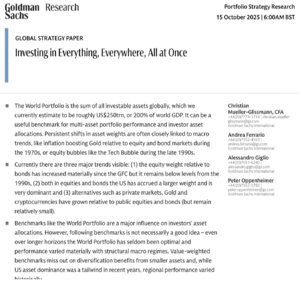 高盛重磅结论:跟着全球资产基准投?其实是误区!