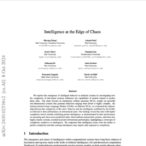 【第14期】Intelligence at the Edge of Chaos