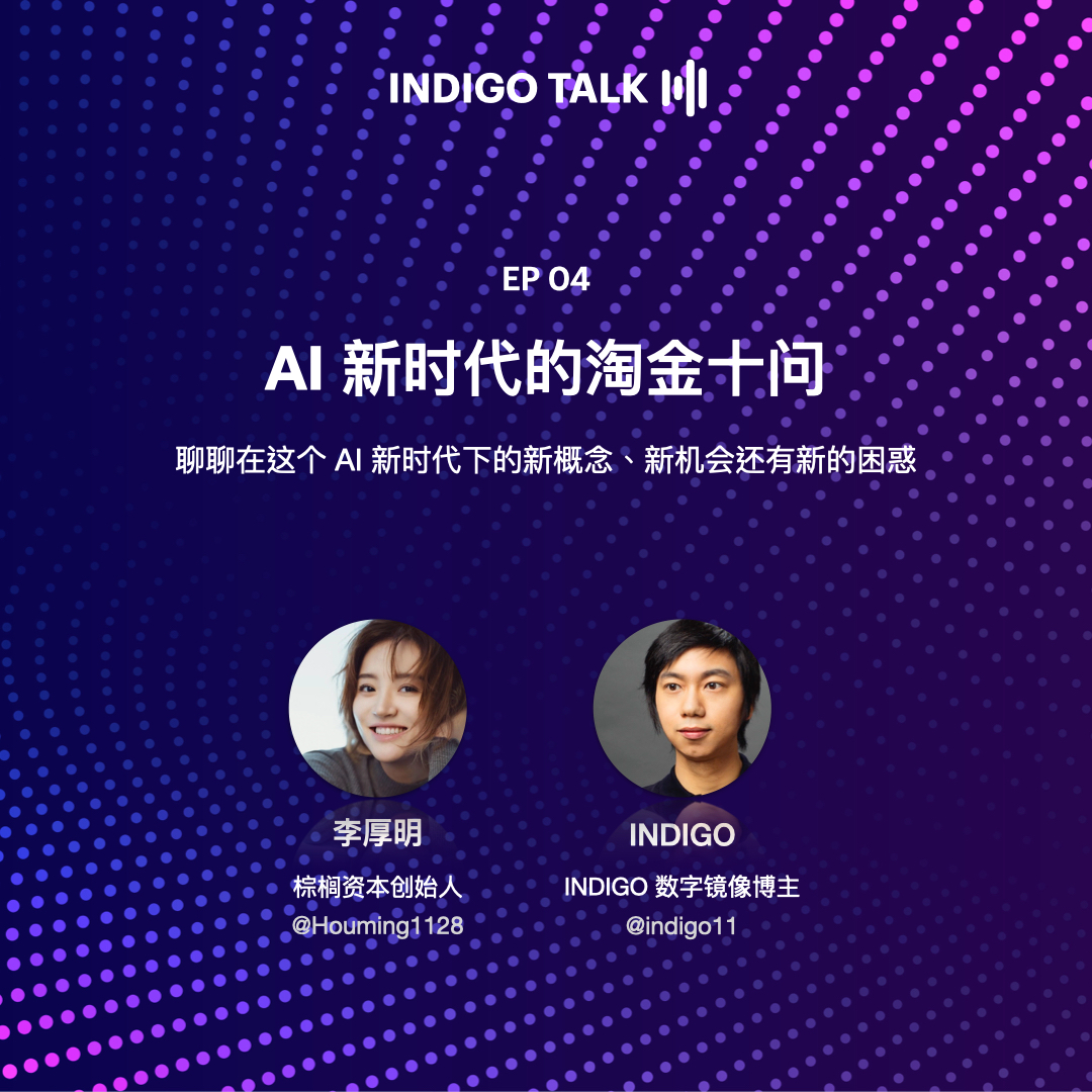 cover of episode INDIGO TALK / AI 新时代的淘金十问 - EP04