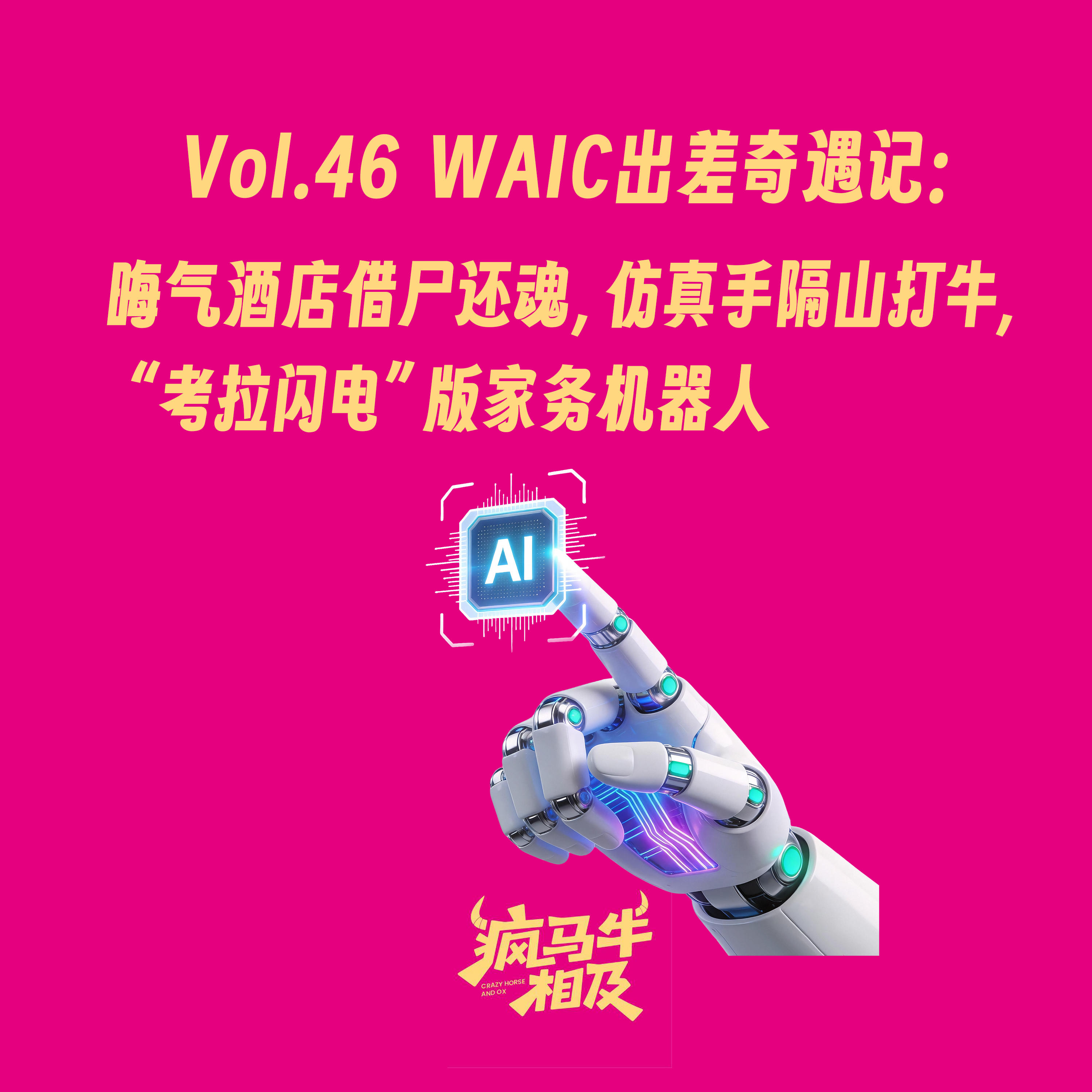 Vol.46 WAIC出差奇遇记: 晦气酒店借尸还魂,仿真手隔山打牛 “考拉闪电”版家务机器人 episode artwork