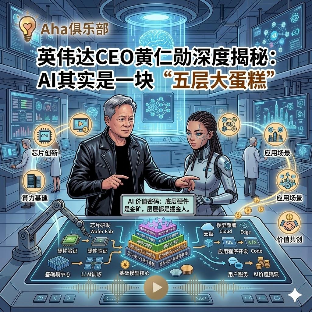 Vol6.1【百科】英伟达CEO黄仁勋深度揭秘：AI其实是一块“五层大蛋糕” episode artwork