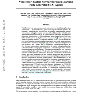 【第534期】VibeTensor:AI智能体全生成的深度学习系统软件