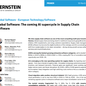伯恩斯坦重磅预测：供应链软件将迎AI超级周期