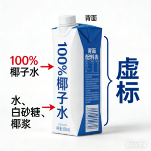 “100%椰子水”竟虚标配料表