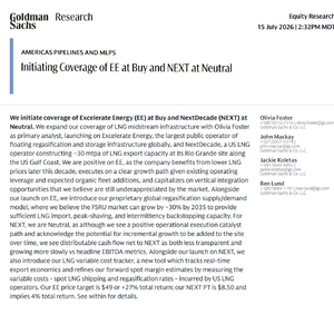 高盛 2026 研报：LNG 中游两条标的估值逻辑分化