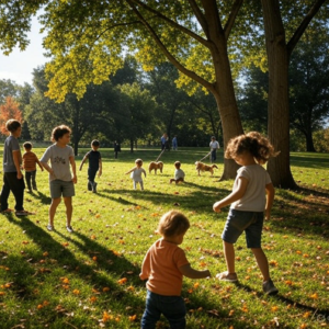 春天午后下午的公园内风声鸟声窃窃私语