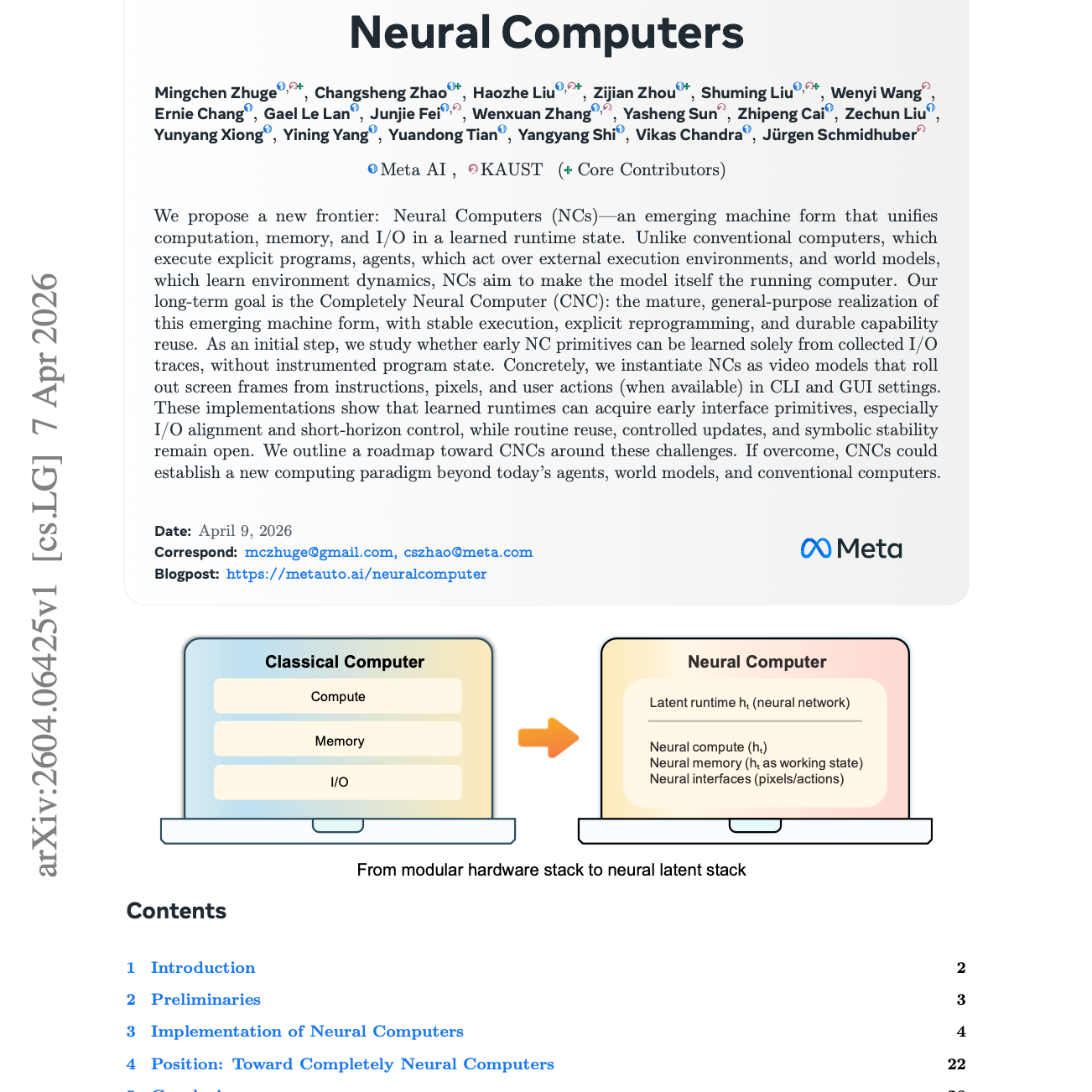 【第594期】Neural Computers：融合计算与存储的语义化运行态