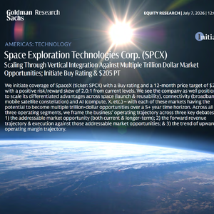 高盛 2026 重磅研报：SpaceX 三大赛道长期空间打开