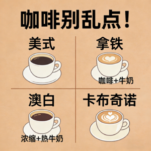 咖啡别乱点！分清美式、拿铁、澳白、卡布奇诺