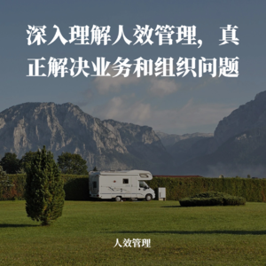 24期丨深入理解人效管理，真正解决业务和组织问题