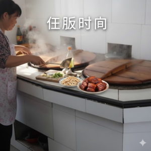 午间厨房白噪声 - 锅铲与滋滋声的午餐旋律