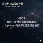 0809 美股、黄金全周均大幅收涨 Alphabet完成千亿美元债券发行