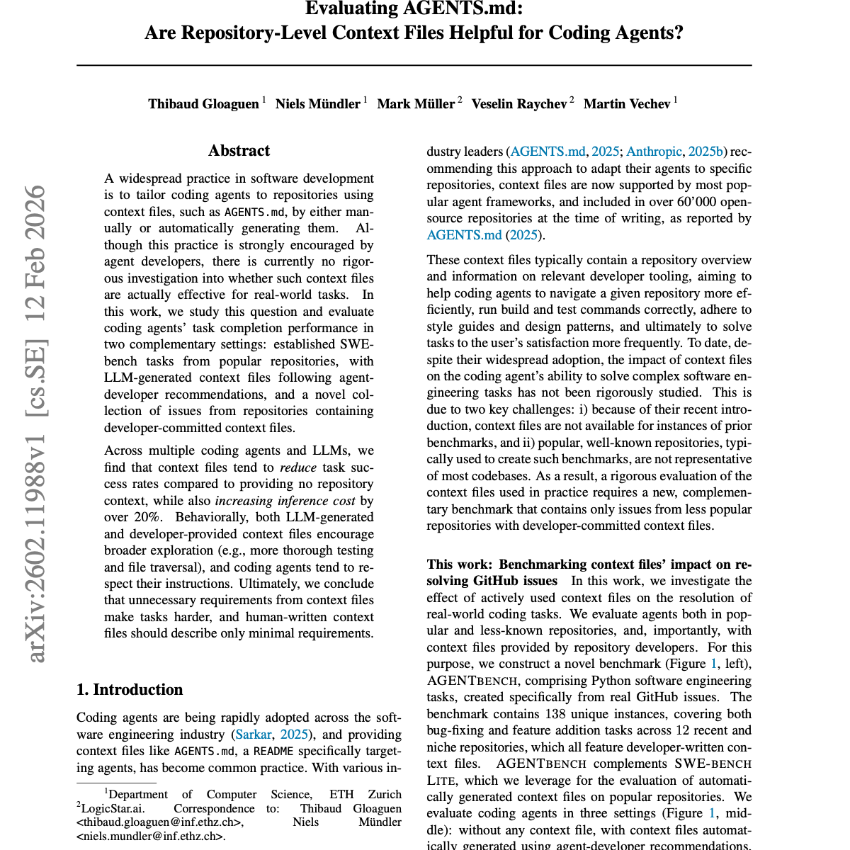 【第555期】编码代理中 AGENTS.md 上下文文件的效用评估