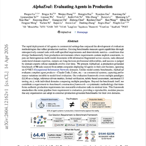 【第607期】AlphaEval:生产环境下的AI智能体综合评估基准