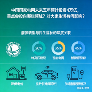 国家电网未来五年预计投资4万亿，重点会投向哪些领域？对大家生活有何影响？