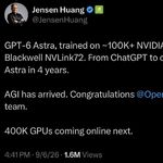 从 GPT-6 Astra 到四十万张 GPU：英伟达CEO黄仁勋说 AGI 到了，我看的是另一面