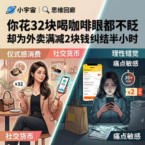 你花32块喝咖啡眼都不眨，却为外卖满减2块钱纠结半小时