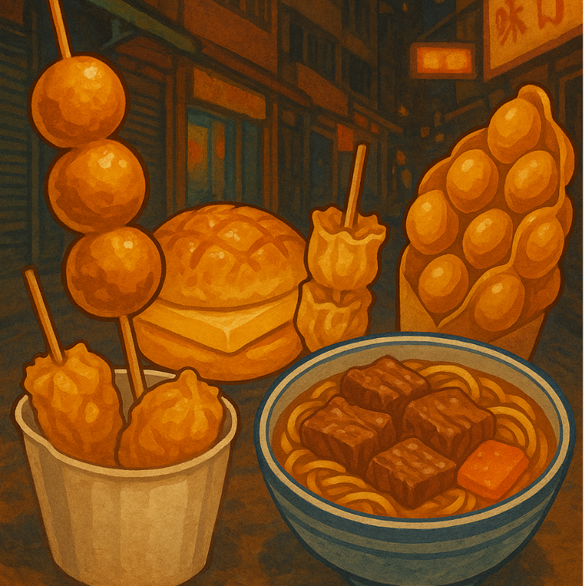Vol 52 香港街头美食,酥渣渣的菠萝包,弹啾啾的咖喱鱼蛋,蛋烘烘的鸡蛋仔 ft.陪我过海 Episode cover