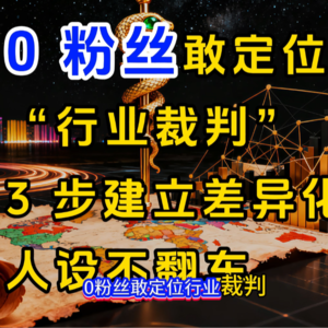0 粉丝敢定位 “行业裁判”?3 步建立差异化人设不翻车