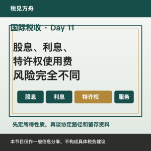 股息、利息、特许权使用费：同样是跨境付款，风险完全不同